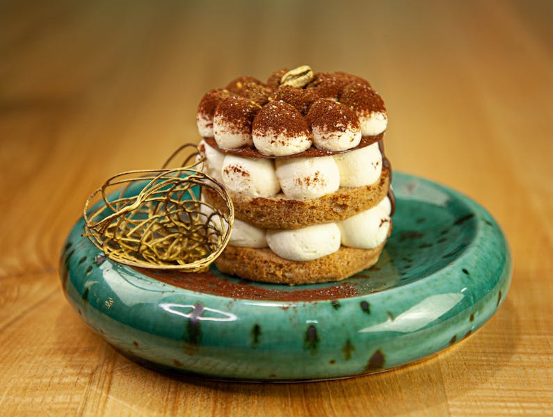 Tiramisu dessert with espresso and mascarpone cream